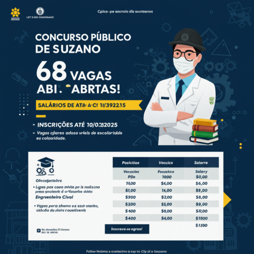 Concurso Público de Suzano – salários de até R$ 10 mil